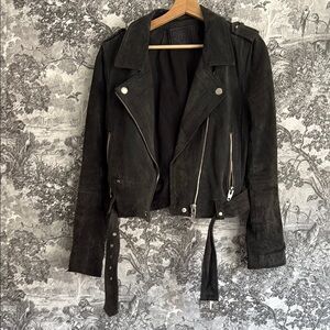 Classic Grey Moto Leather Jacket